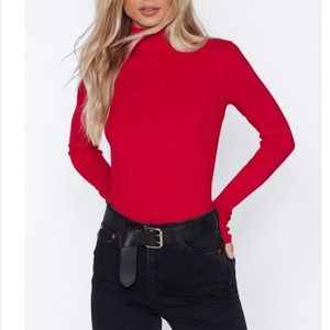 NWT RED NastyGal Turtleneck Size S